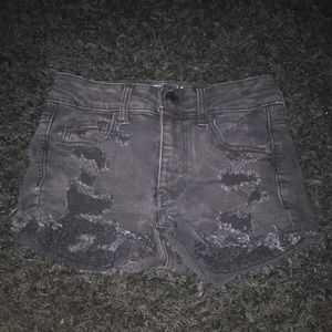 American eagle high-rise shortie denim shorts